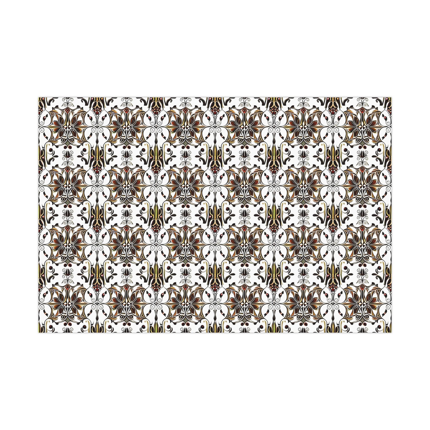 Gift Wrap Papers - Gold & Red Design