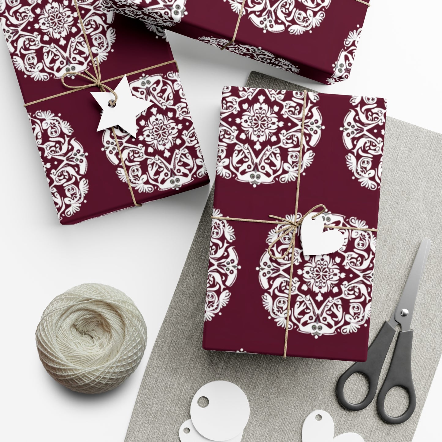 Gift Wrap Papers - Red & White Design