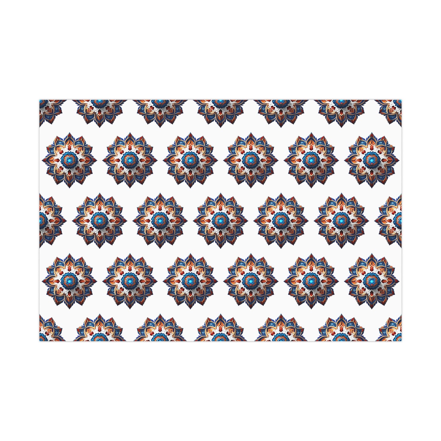 Gift Wrap Papers - Blue & Orange Design