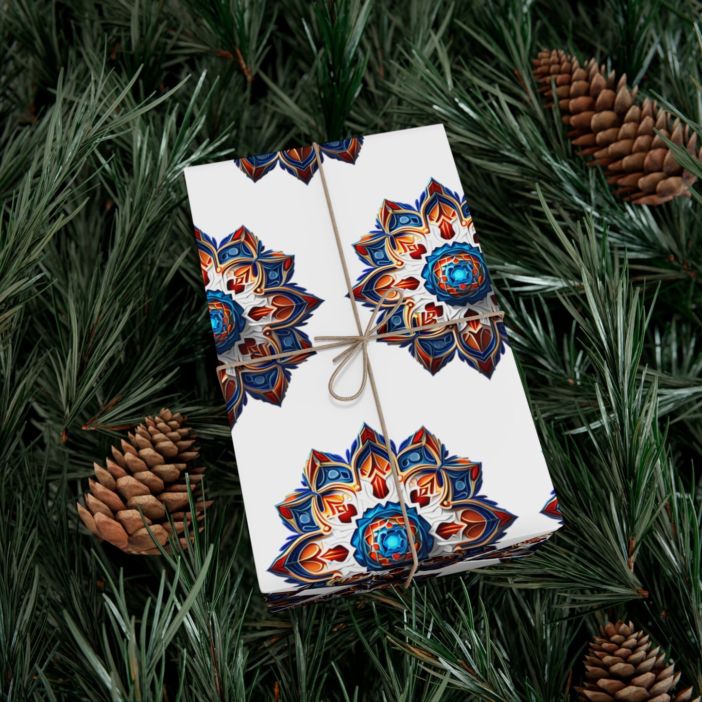 Gift Wrap Papers - Blue & Orange Design