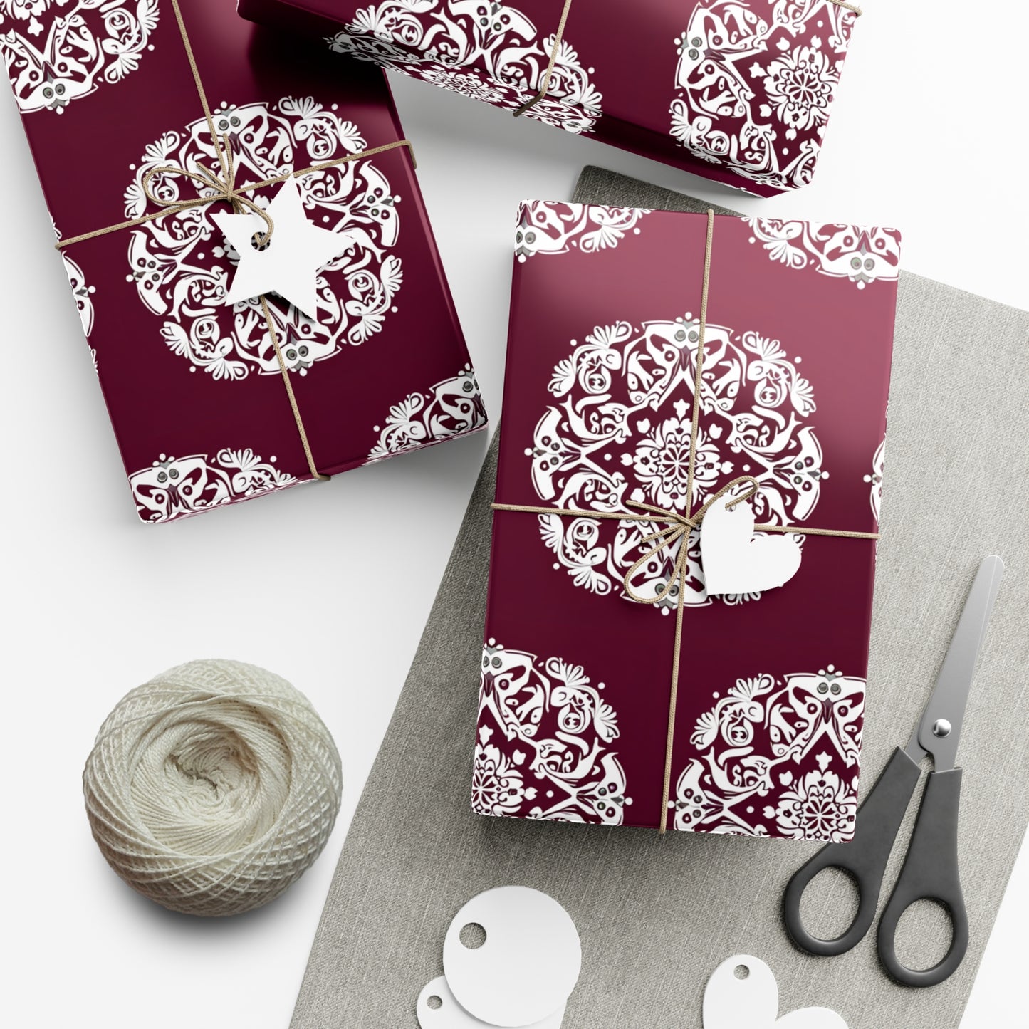 Gift Wrap Papers - Red & White Design