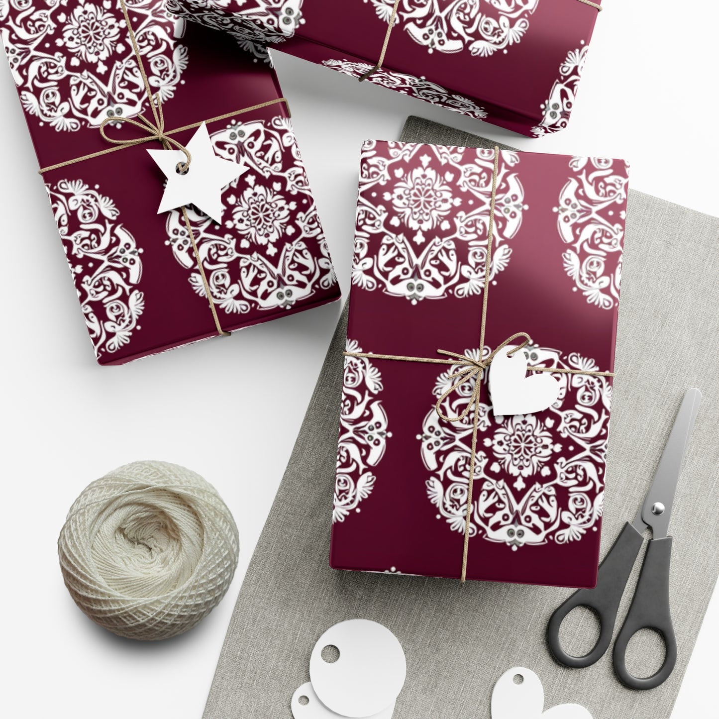 Gift Wrap Papers - Red & White Design