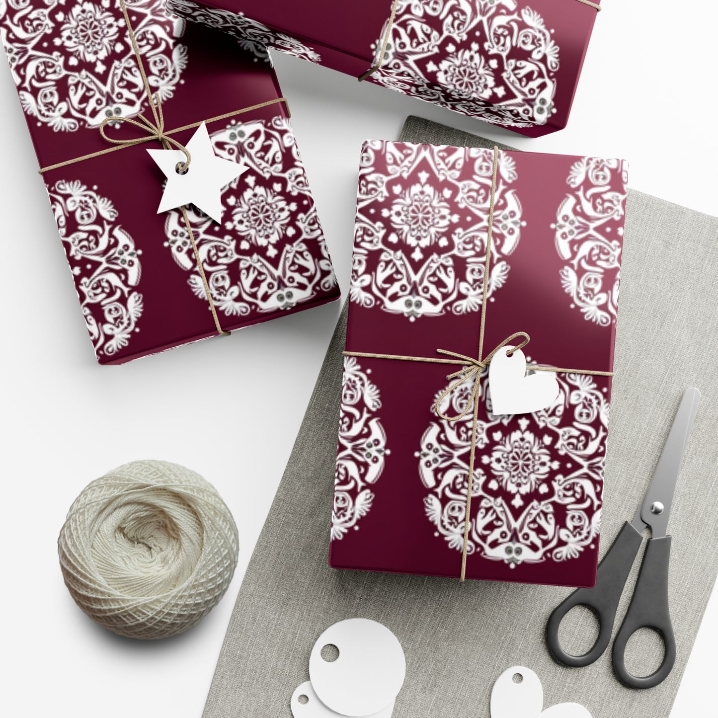 Gift Wrap Papers - Red & White Design