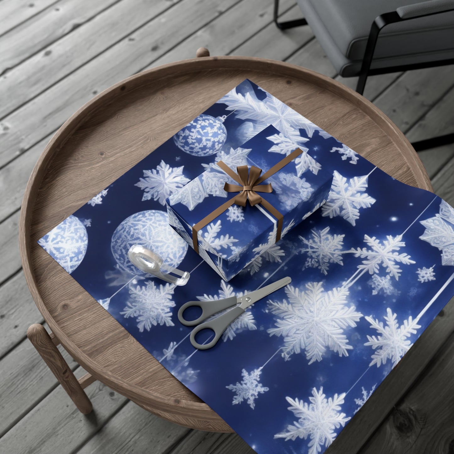 Gift Wrap Papers: Royal Blue, snowflakes