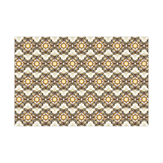 Gift Wrap Papers - Gold and Red, Tan Design