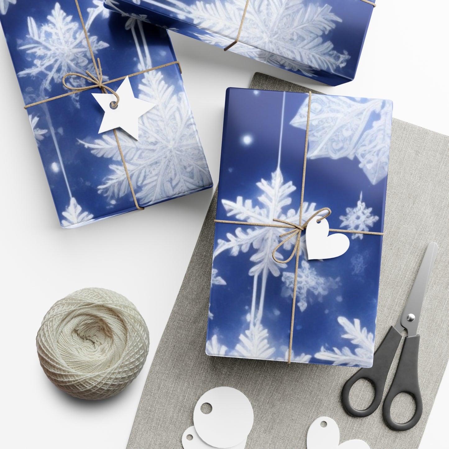 Gift Wrap Papers: Royal Blue, snowflakes