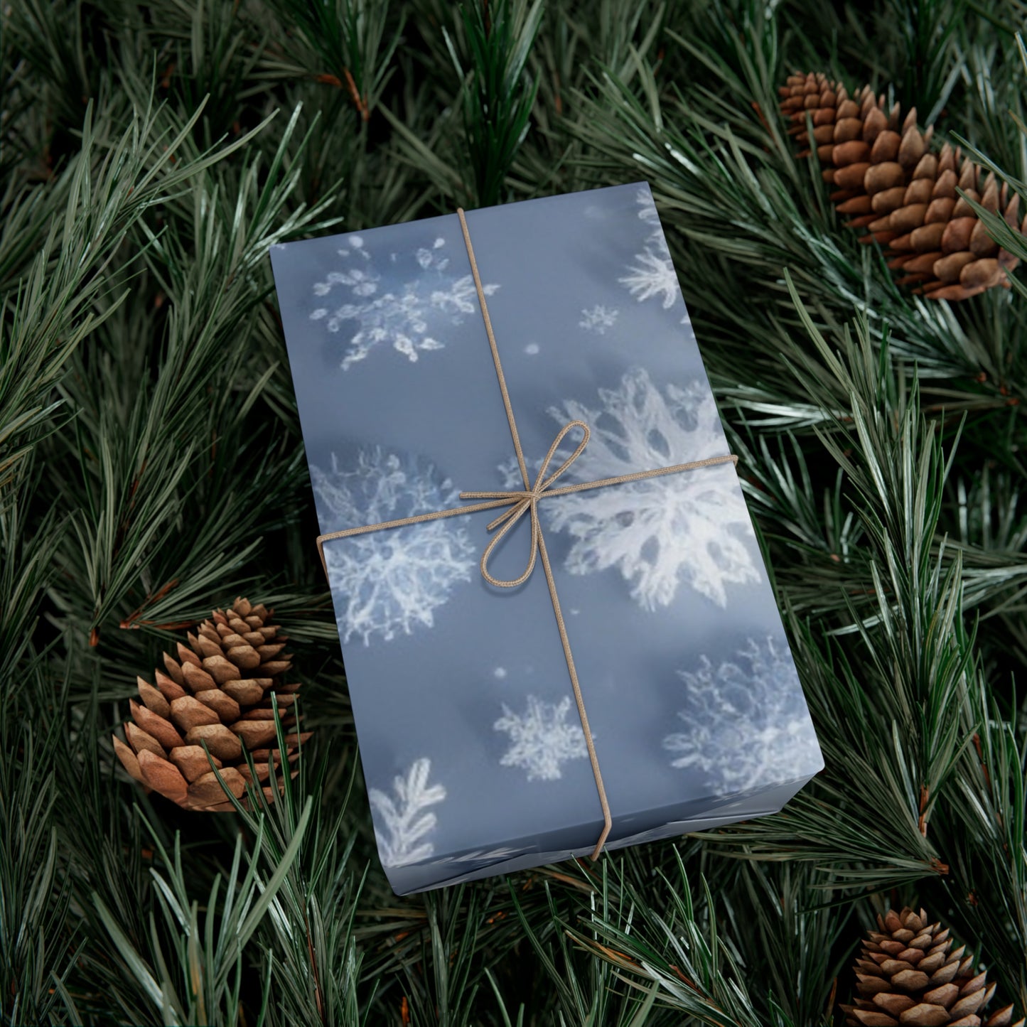 Gift Wrap Papers - Silver Blue Snowflake