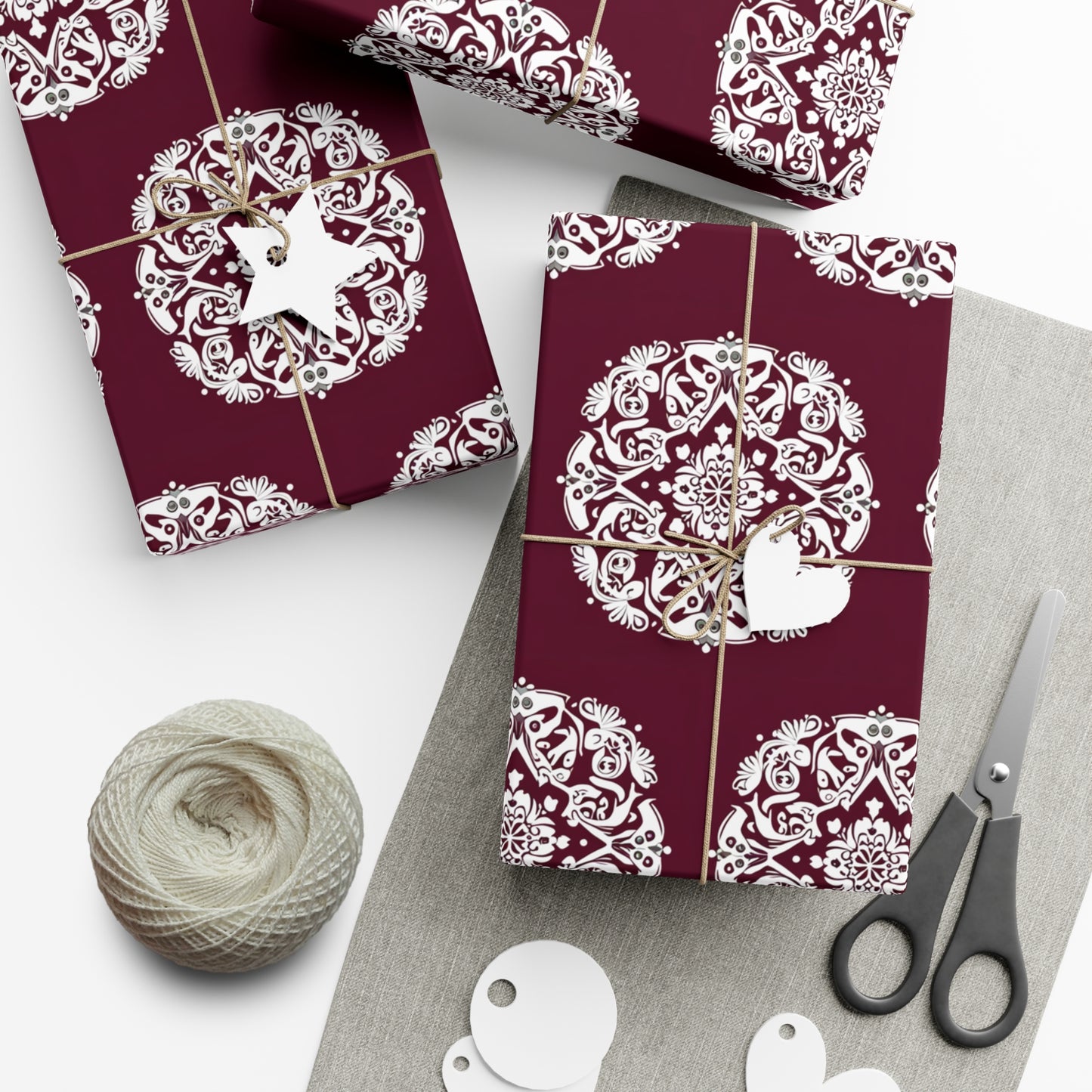 Gift Wrap Papers - Red & White Design