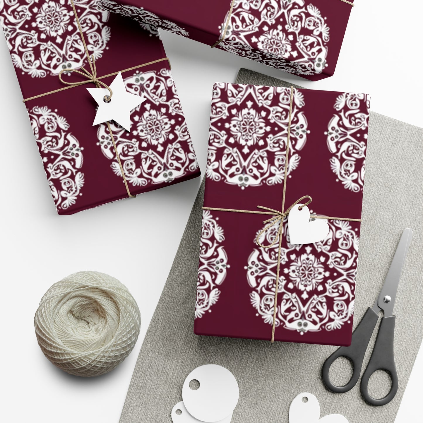 Gift Wrap Papers - Red & White Design