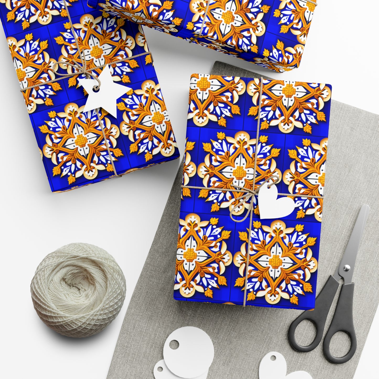 Gift Wrap Papers: Royal Blue Snowflake