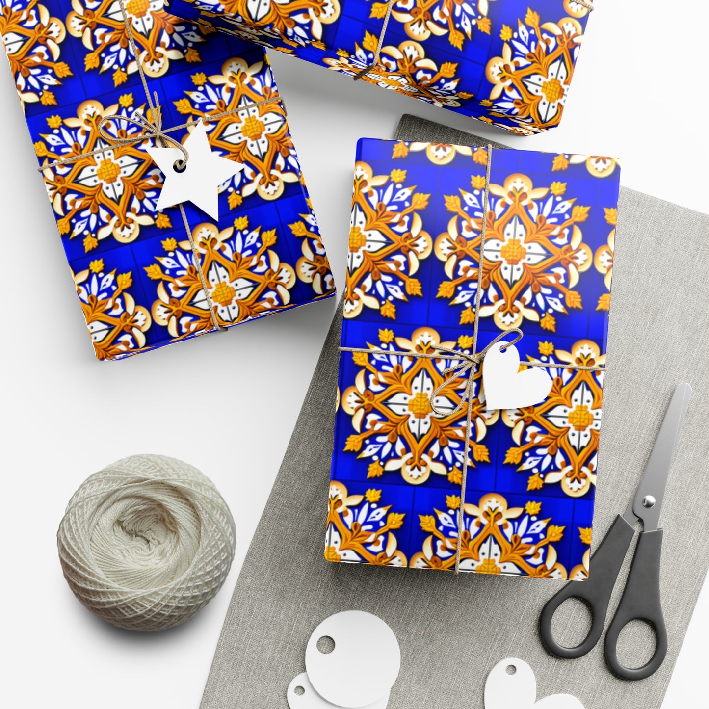 Gift Wrap Papers: Royal Blue Snowflake