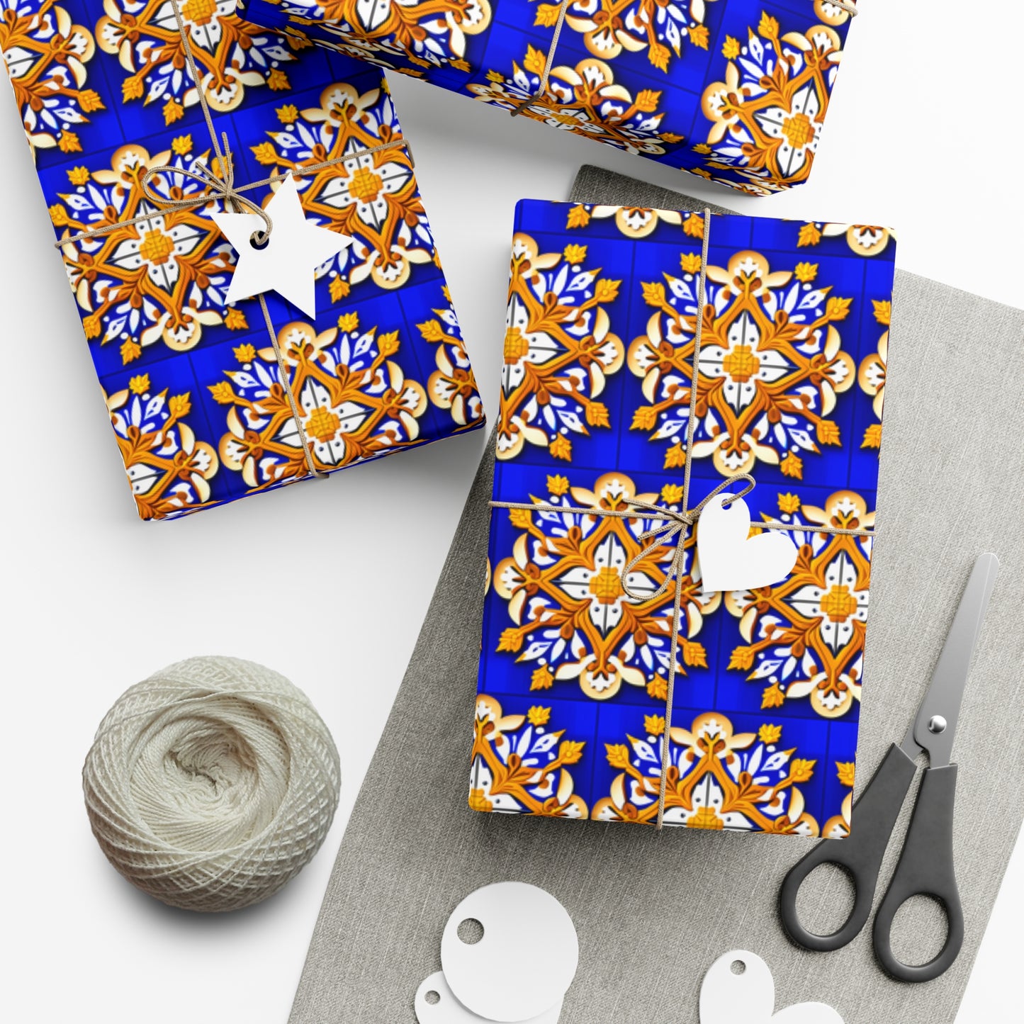 Gift Wrap Papers: Royal Blue Snowflake