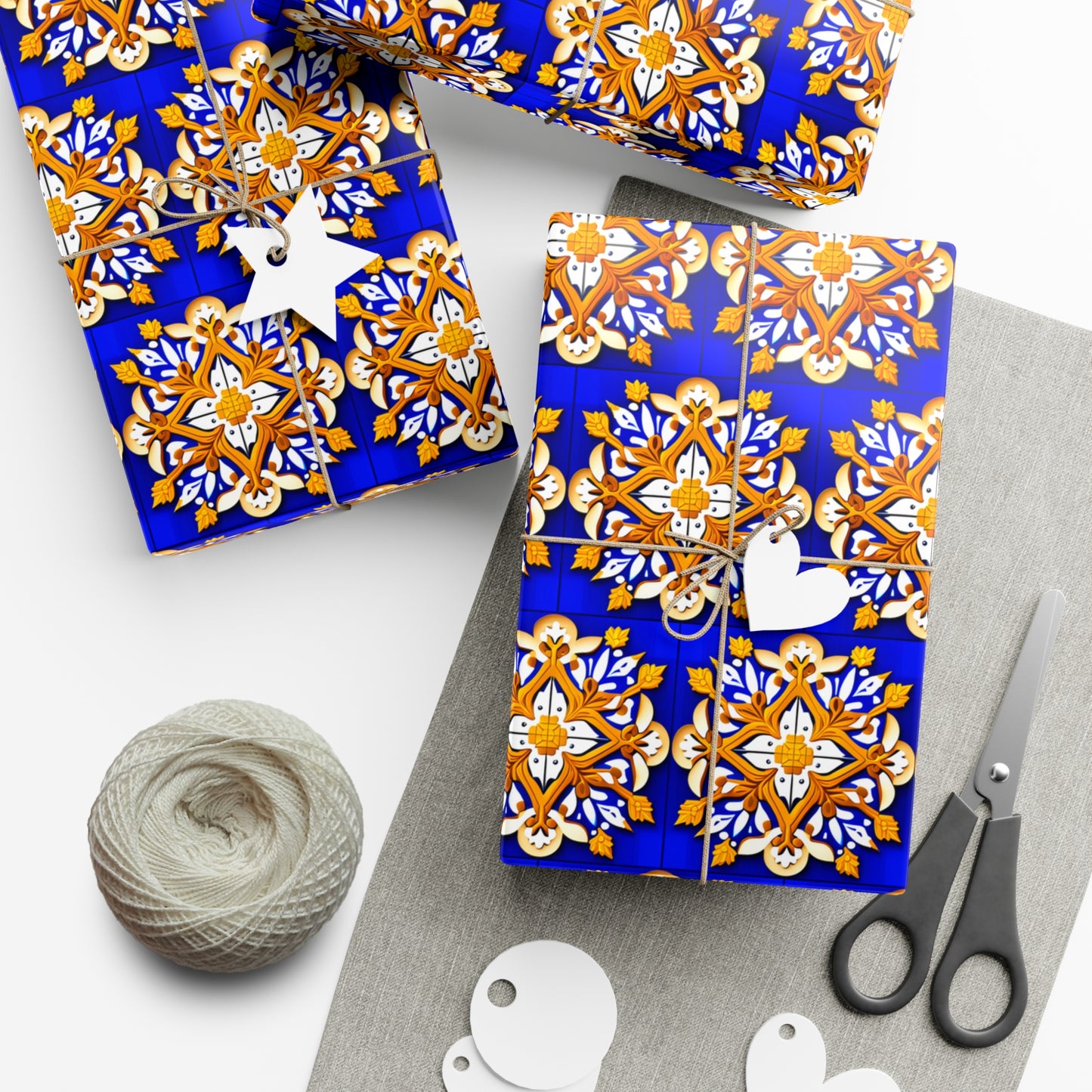 Gift Wrap Papers: Royal Blue Snowflake