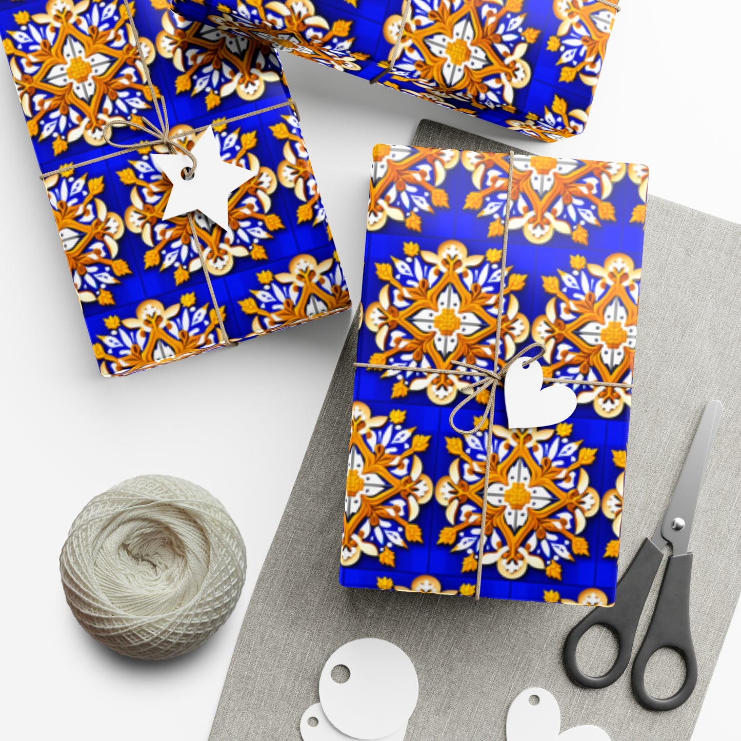 Gift Wrap Papers: Royal Blue Snowflake