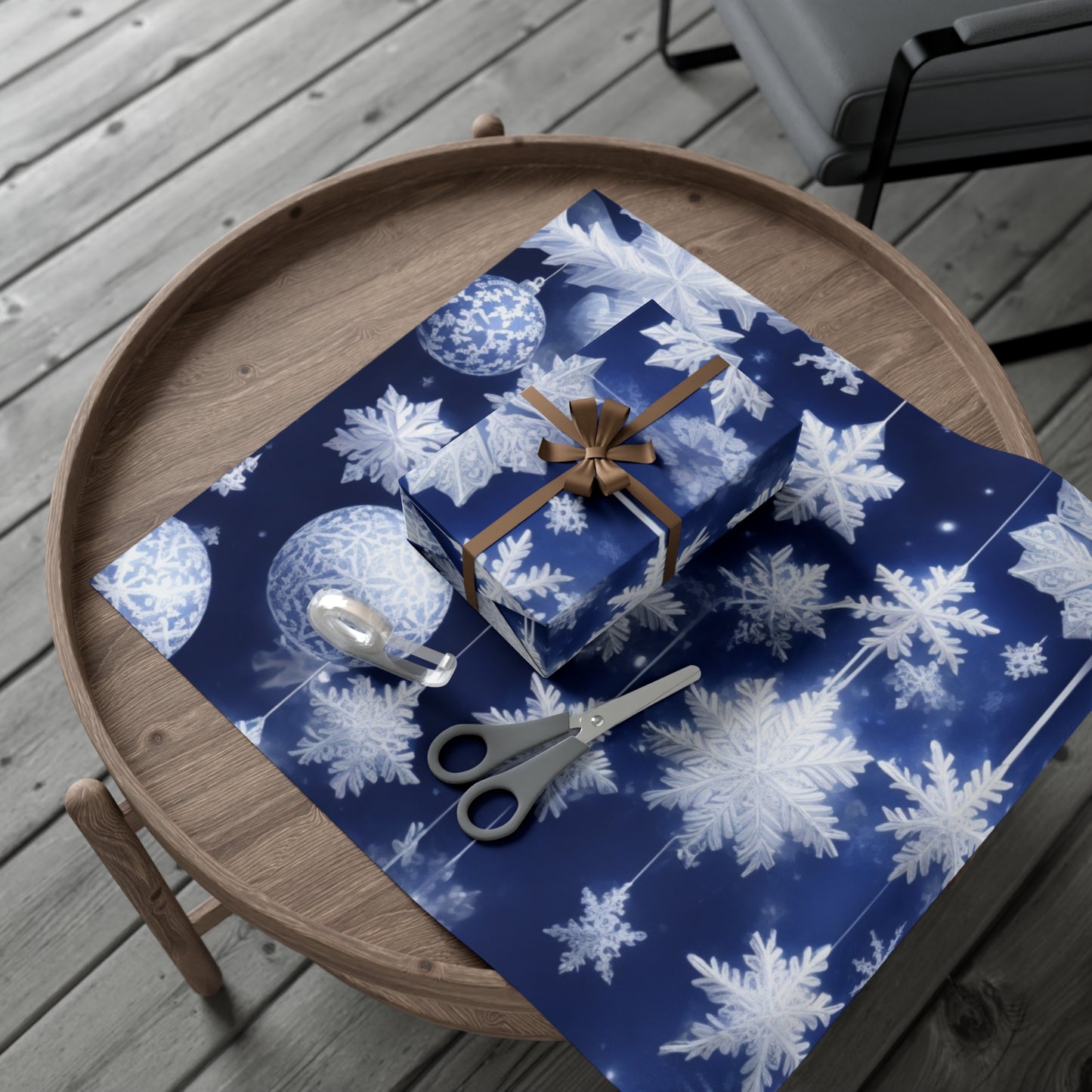 Gift Wrap Papers: Royal Blue, snowflakes