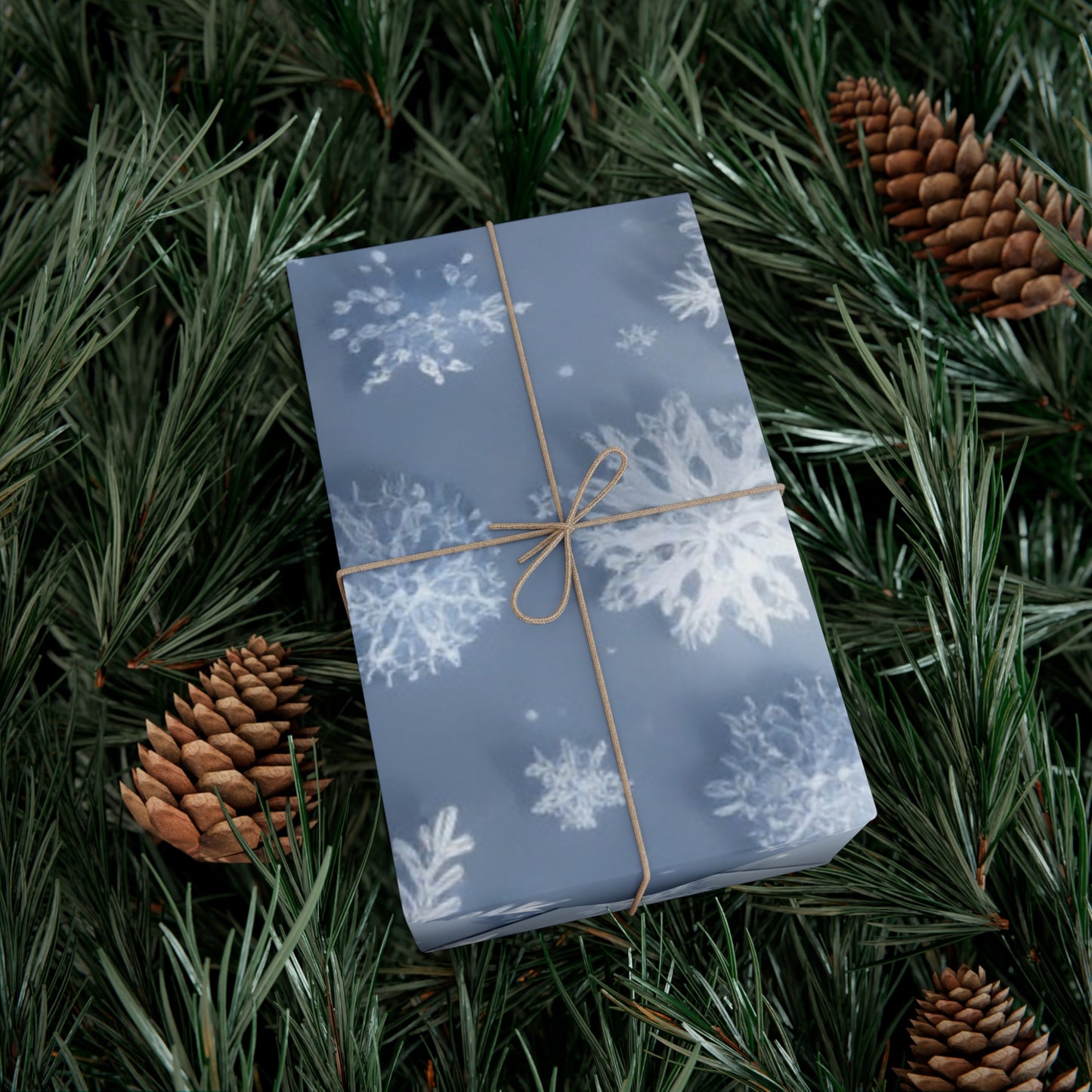 Gift Wrap Papers - Silver Blue Snowflake