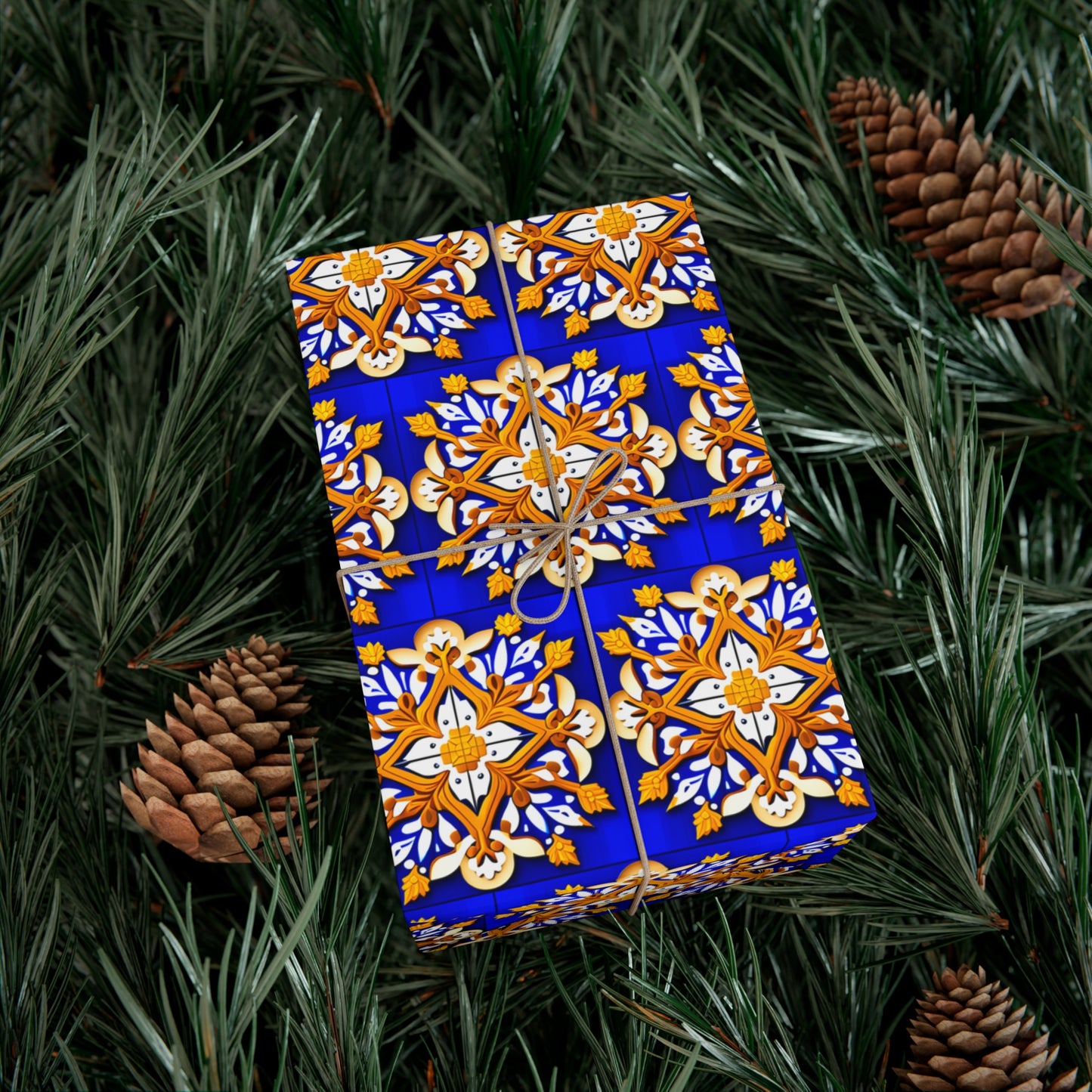 Gift Wrap Papers: Royal Blue Snowflake