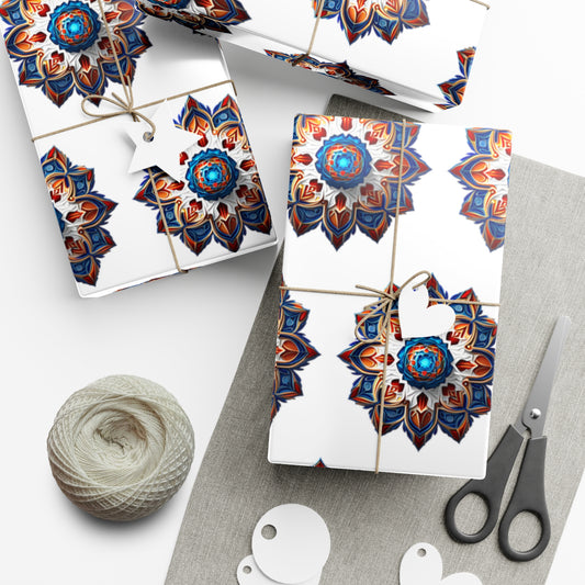 Gift Wrap Papers - Blue & Orange Design