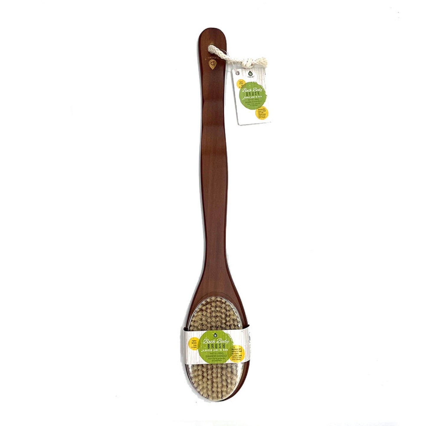 Bath Body Brush With Long Bamboo Handle