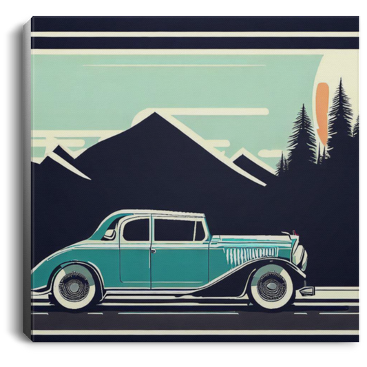 Vintage Car Retro Canvas Art: Classic Automobile Wall Décor- Perfect Gift for Car Enthusiasts and Collectors - Limited Edition Prints