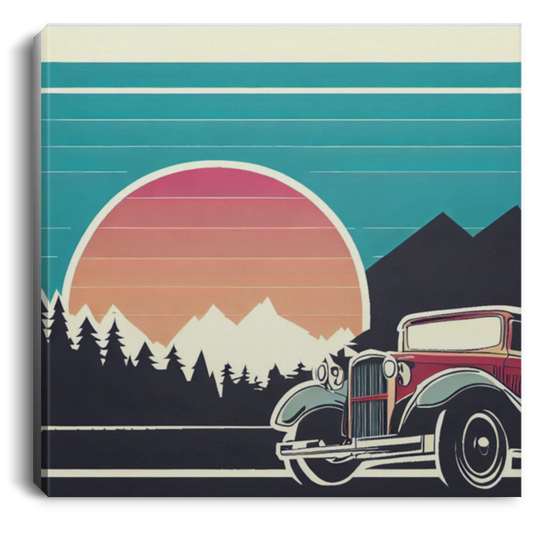 Vintage Car Retro Canvas Art: Classic Automobile Wall Décor- Perfect Gift for Car Enthusiasts and Collectors - Limited Edition Prints