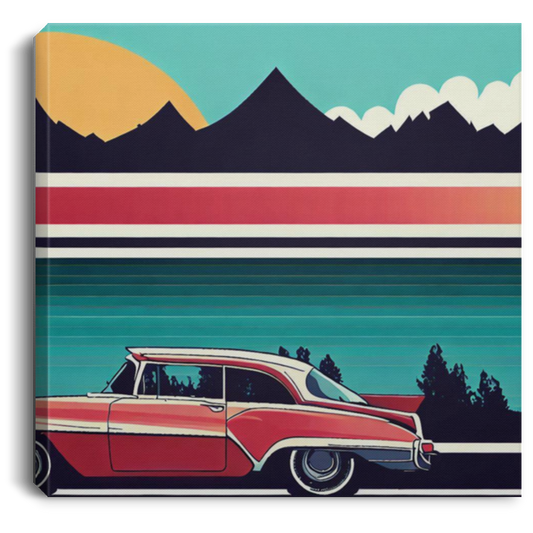 Vintage Car Retro Canvas Art: Classic Automobile Wall Décor- Perfect Gift for Car Enthusiasts and Collectors - Limited Edition Prints