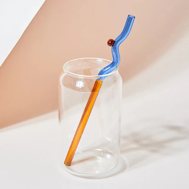 Curvy Glass Straw Set