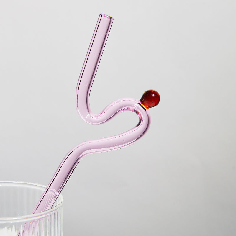 Curvy Glass Straw Set