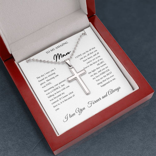 To my Man | Cross Necklace