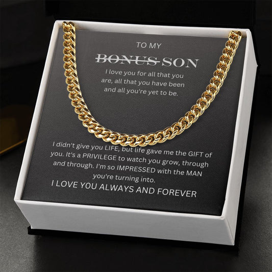 To my Bonus Son | Cuban Link Chain