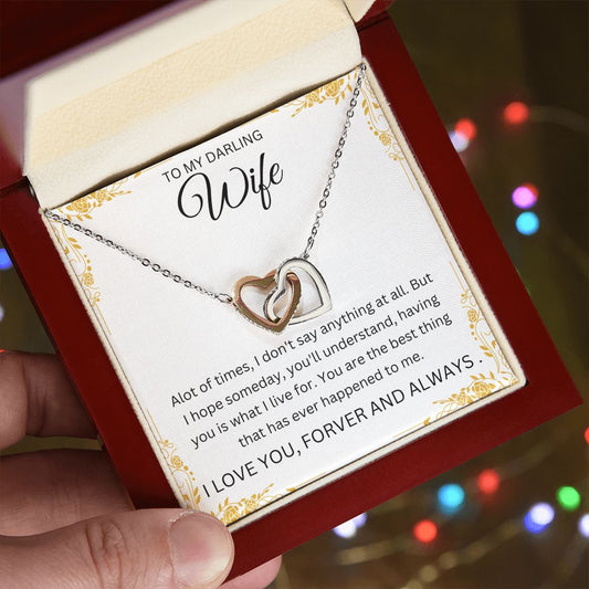 To my Darling Wife | Interlocking Heart Necklace