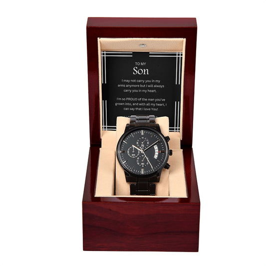 To my Son |  Black Chronograph Watch