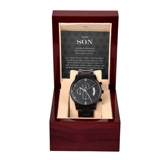 To my Son | Black Chronograph Watch