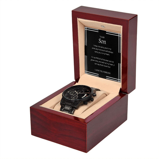 To my Son | Black Chronograph Watch
