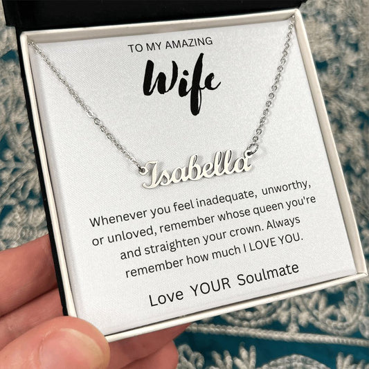 To my Darling Wife |  Custom Name Necklace