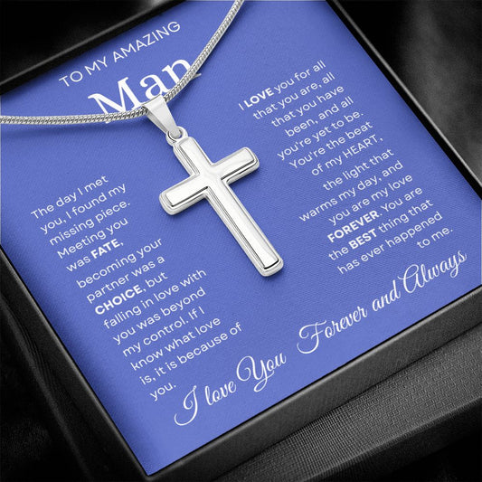 To my Man | Cross Necklace